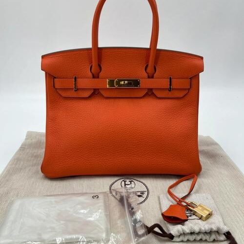 Hermès Birkin 橙色皮革手袋