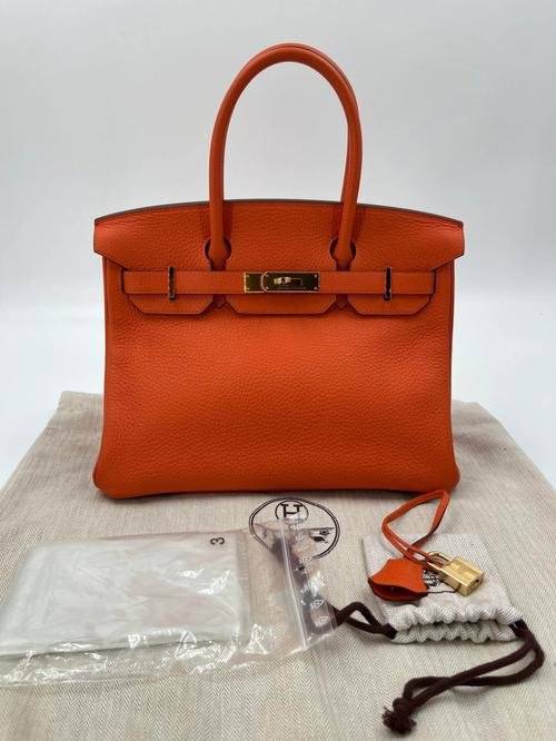 Hermès Birkin 橙色皮革手袋