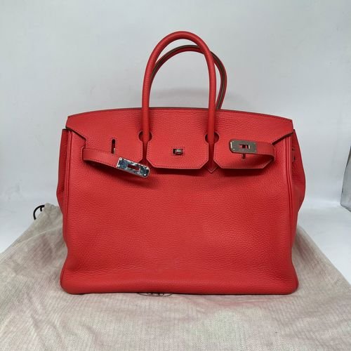 Hermès Birkin 紅色皮革手袋