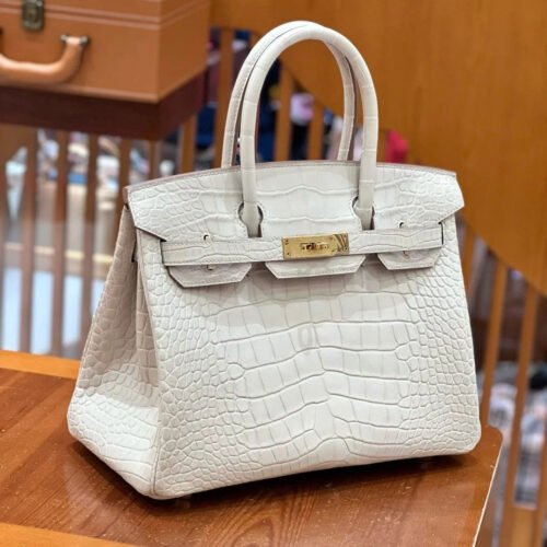 Hermès Birkin 白色鱷魚紋手袋
