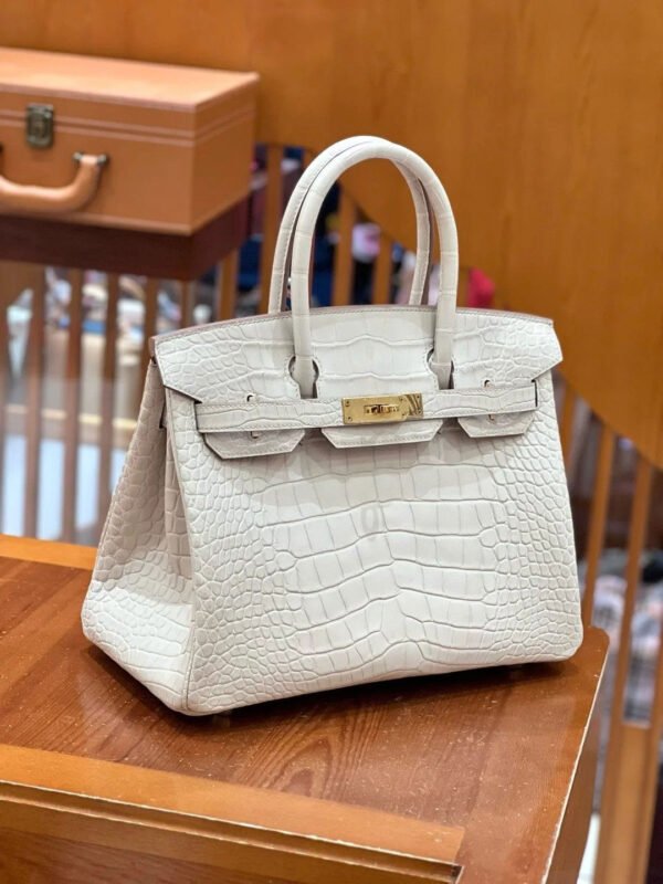 Hermès Birkin 白色鱷魚紋手袋