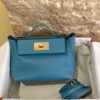 Hermès Kelly 藍色皮革手袋