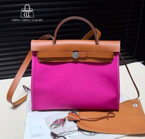 (可預訂) 🌟 SOLD 🌈Herbag 31💗木蘭粉拼淺褐色銀扣💗