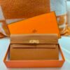 (Hold)🌈Hermes🧡門市現貨🧡Kelly Wallet🌈金棕金扣