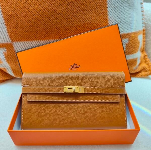 (Hold)🌈Hermes🧡門市現貨🧡Kelly Wallet🌈金棕金扣