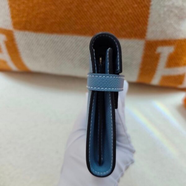🌈Hermes🩵門市現貨🩵Kelly Wallet長銀包🌈全新🌟牛仔藍銀扣