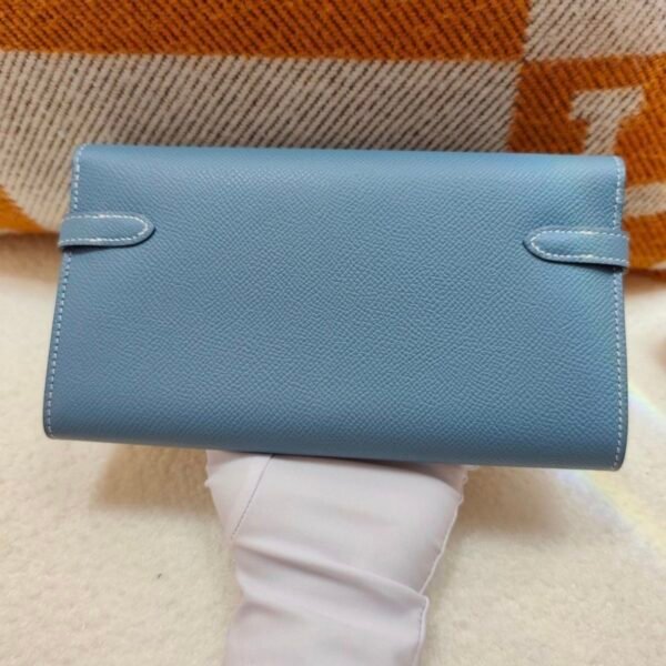 🌈Hermes🩵門市現貨🩵Kelly Wallet長銀包🌈全新🌟牛仔藍銀扣