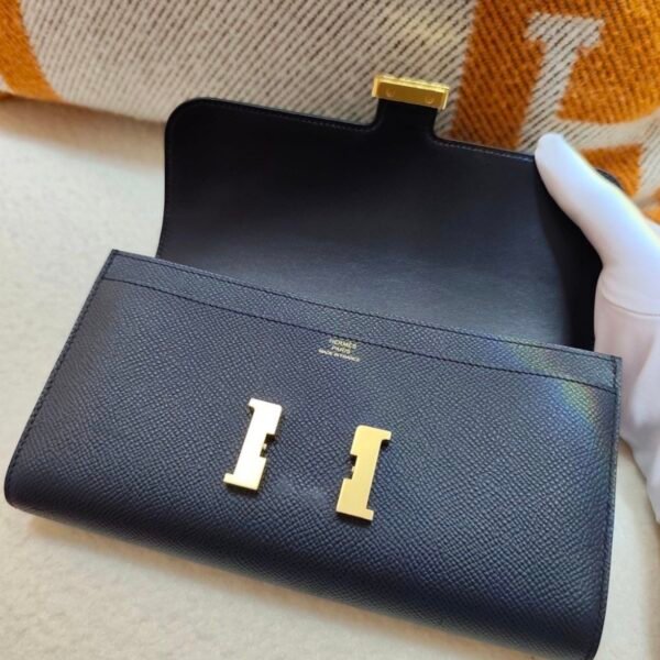 🌈Hermes💙門市現貨💙Constance Wallet長銀包💙76靛藍色金扣💙送Entrupy鑒定💙