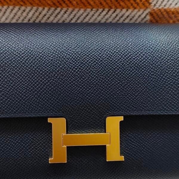 🌈Hermes💙門市現貨💙Constance Wallet長銀包💙76靛藍色金扣💙送Entrupy鑒定💙