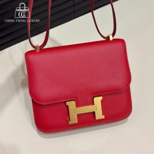 🌈Hermes❤️Mini Constance 19❤️Q5國旗紅金扣