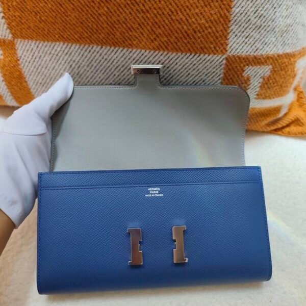 🌈Hermes💙門市現貨🌈全新🌟Constance Wallet長銀包💙R2瑪瑙藍銀扣💙